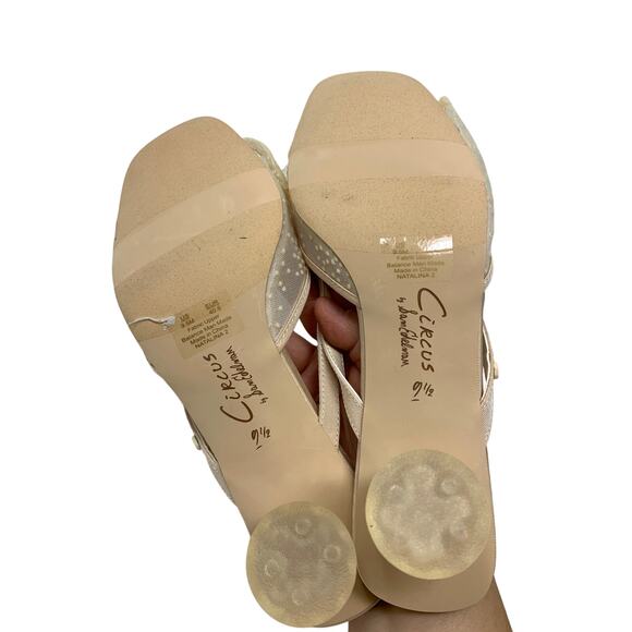 Circus By Sam Edelman Natalina Kitten Heel Sandals Womens Size 9.5 Vanilla Cream - Picture 5 of 7